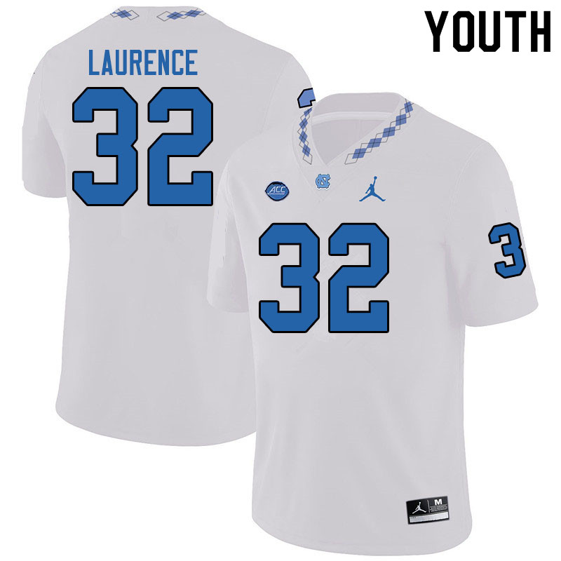 Jordan Brand Youth #32 Mason Laurence North Carolina Tar Heels College Football Jerseys Sale-White